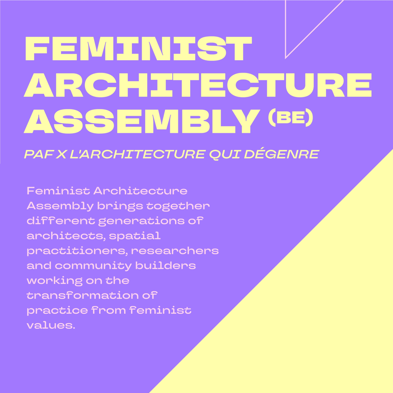 Feminist Architecture Assembly 2025 © L'architecture qui dégenre x PAF
