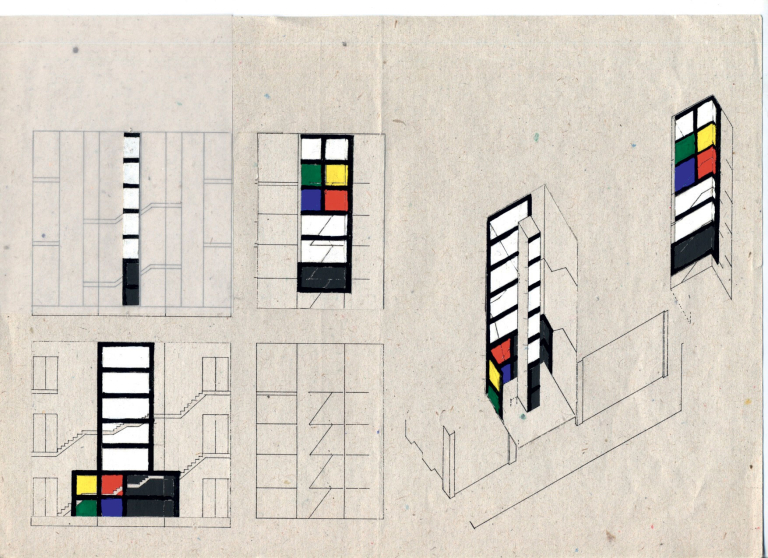 Société régionale d’investissement de Bruxelles (SRIB), trois bâtiments de bureaux à Ixelles, 1993 (1e phase), Jean Glibert avec Atelier De Visscher et associés © Atelier Jean Glibert