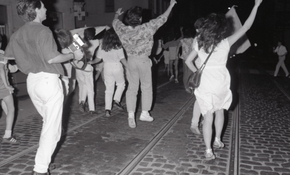 1978 – Coupe du Monde organisée en Argentine. Cri de victoire dans la rue du Fort, devant la Casa Uruguay Argentin
